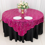 Add a Touch of Elegance with the Fuchsia Silver Wave Mesh Table Overlay