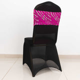Add a Touch of Opulence with Fuchsia Silver Wave Chair Sash
