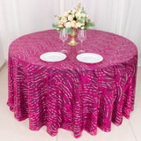 Elevate Your Tablescapes with the Fuchsia Silver Wave Mesh Round Tablecloth